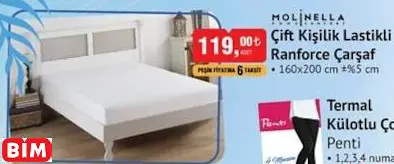 MOLİNELLA ÇİFT KİŞİLİK LASTİKLİ  RANFORCE ÇARŞAF
